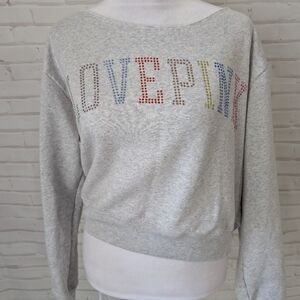 Victoria's Secret Love Pink Gray Sweatshirt